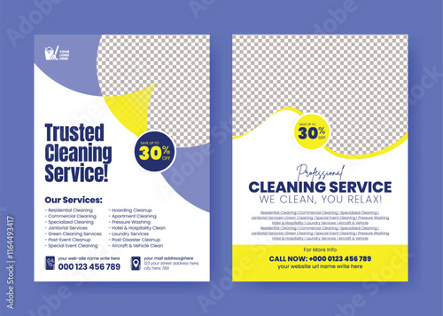 Editable Print flyer for cleaning service agency and housemaid flyer, housekeeper, home maid service flyer or poster,  laundry service flyer or leaflet business marketing advertising design