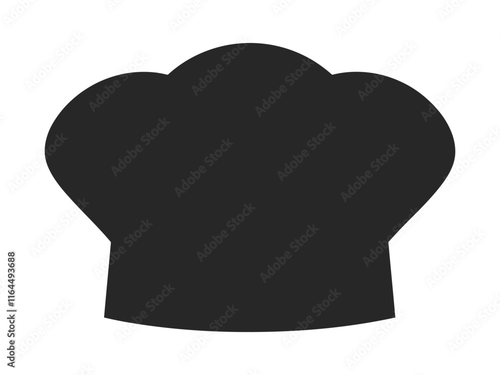 Chef Hat silhouette icon vector illustration. Chef Hat silhouette icon vector illustration.