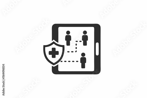 creative medical contact tracing icon concept 