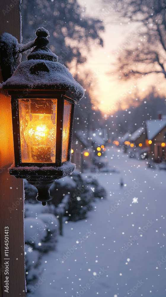 cozy nighttime view of a window with frosted edges, showing a warm glow from inside and snowflakes gently falling outside, perfect for a tranquil holiday vibe cozy nighttime view of a window with frosted edges, showing a warm glow from inside and snowflakes gently falling outside, perfect for a tranquil holiday vibe