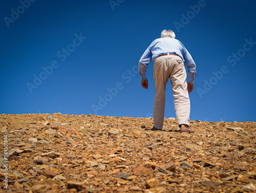man bending over