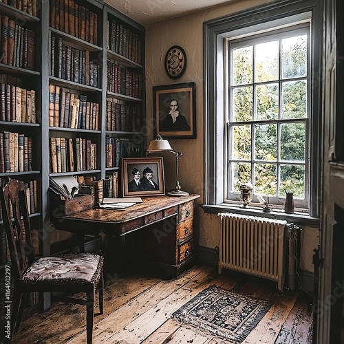 traditional irish study with writing desk photo