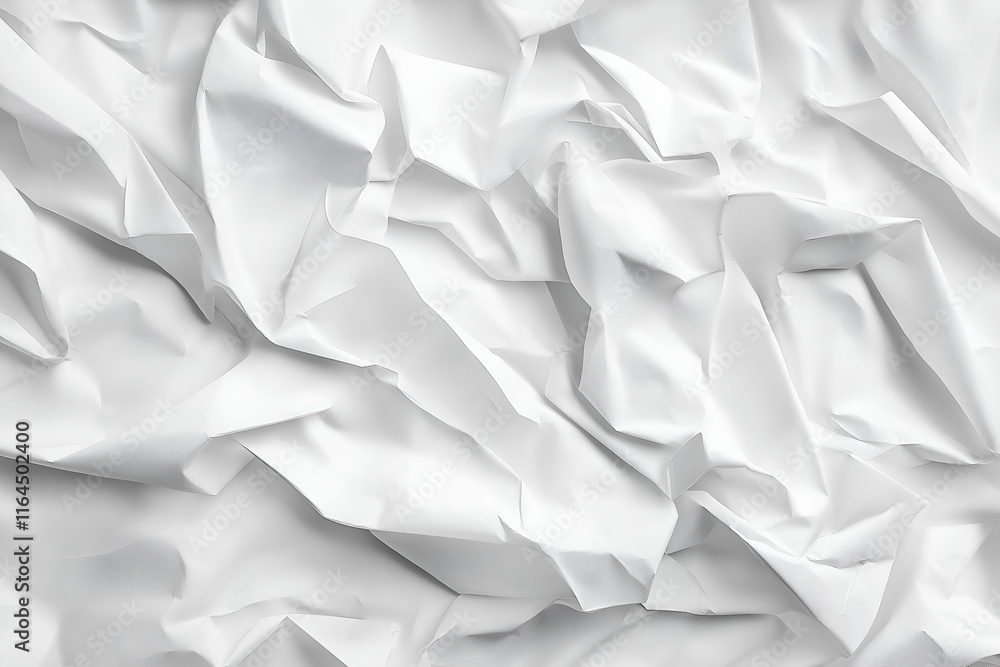 Close-up texture of white crumpled paper Close-up texture of white crumpled paper