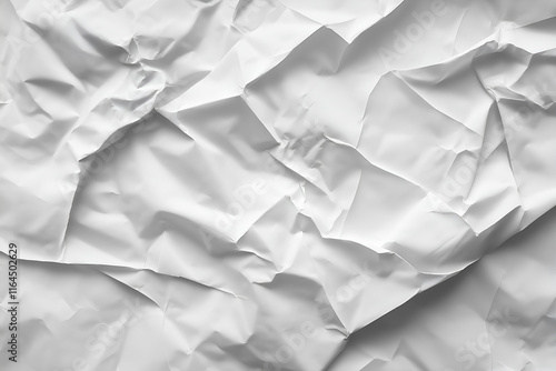 Close-up texture of white crumpled paper