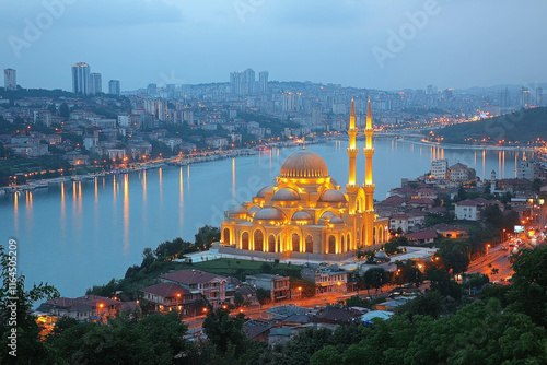A Futuristic City Skyline W...