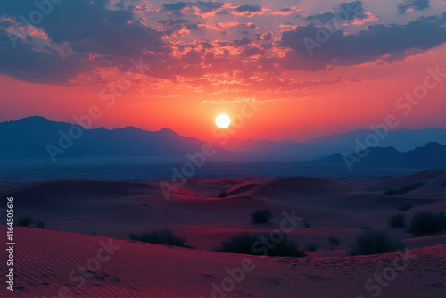 A Serene Desert Landscape A...