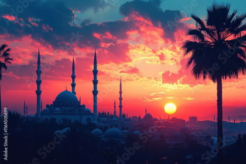 A Serene Sunset Background ...