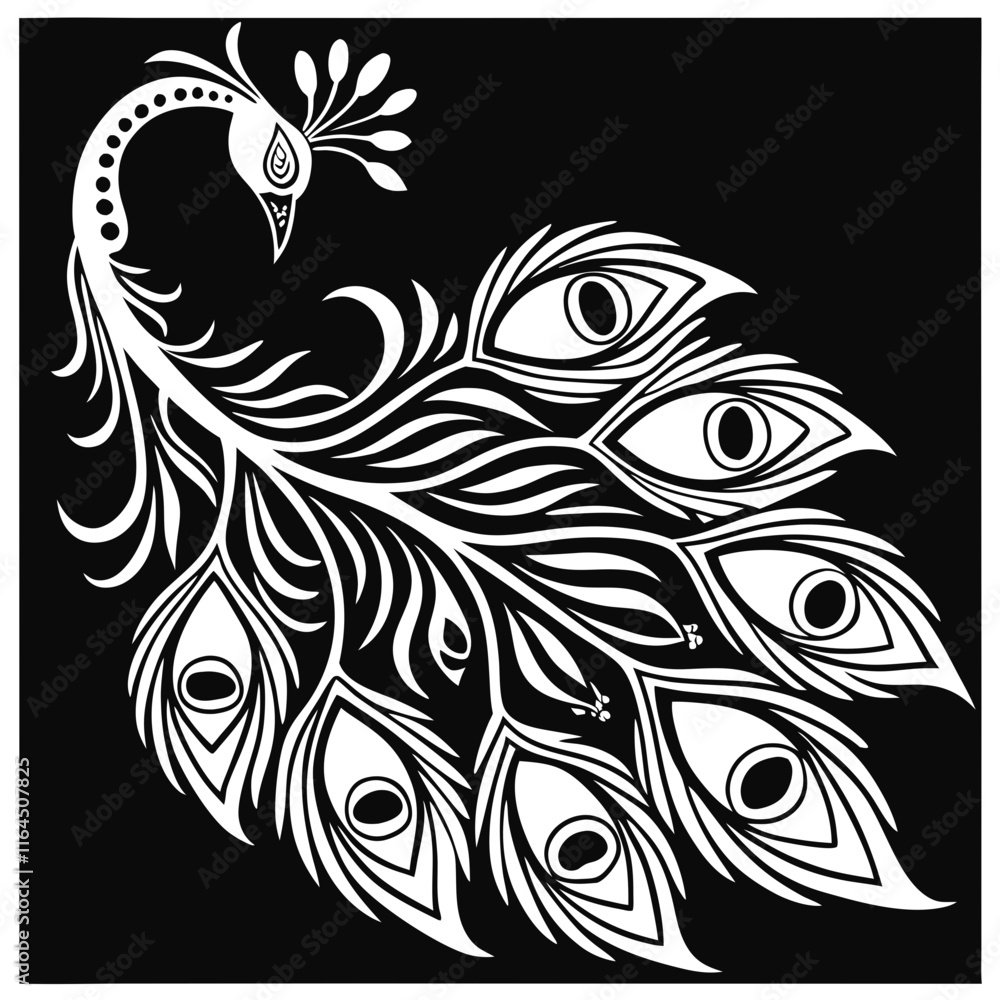 Obraz premium black and white floral background