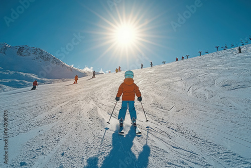 Children Skiing