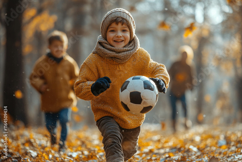 Family Playing Football