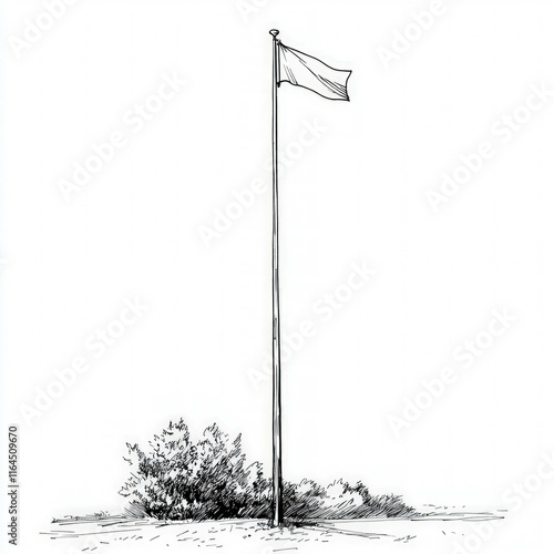 Flag Pole Isolated