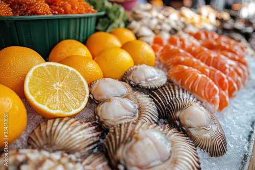 Frozen Seafood On Ice