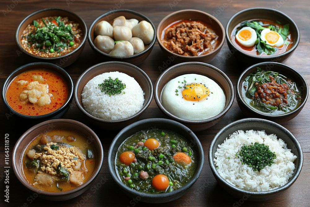 Penang Food, Served On A Table Penang Food, Served On A Table