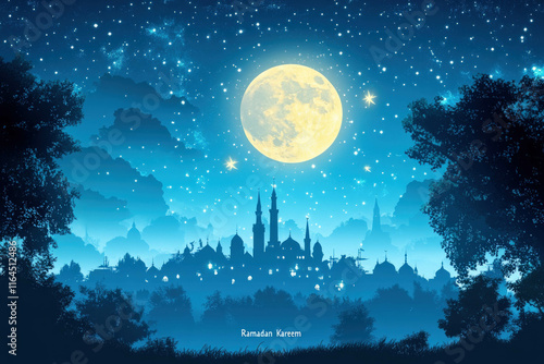 Ramadan Kareem Text Illustr...