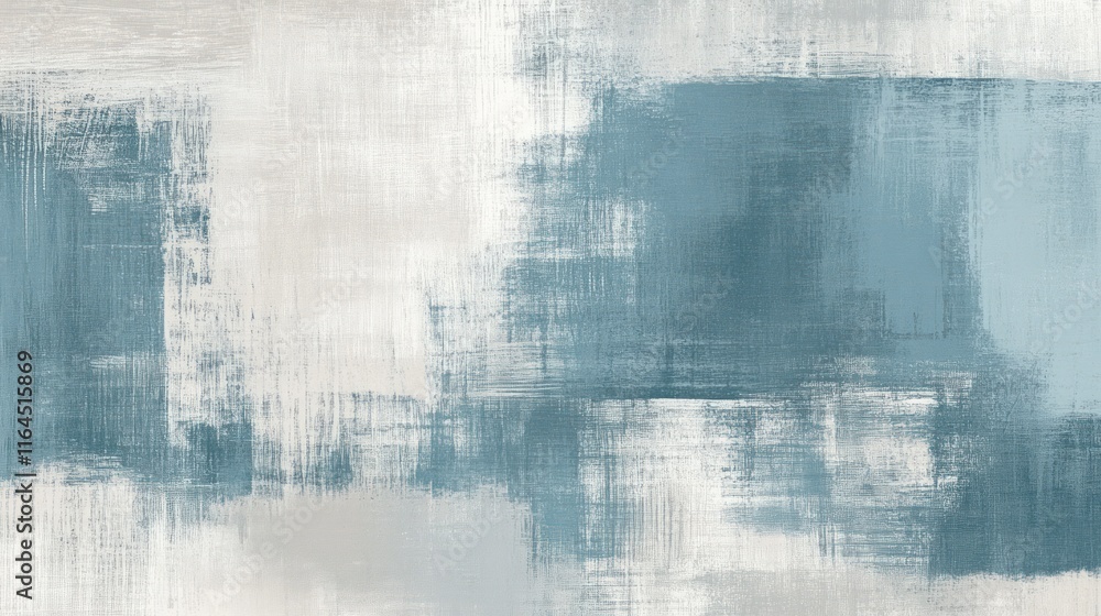 Obraz premium Abstract painting in blue and gray tones with textured brushstrokes.