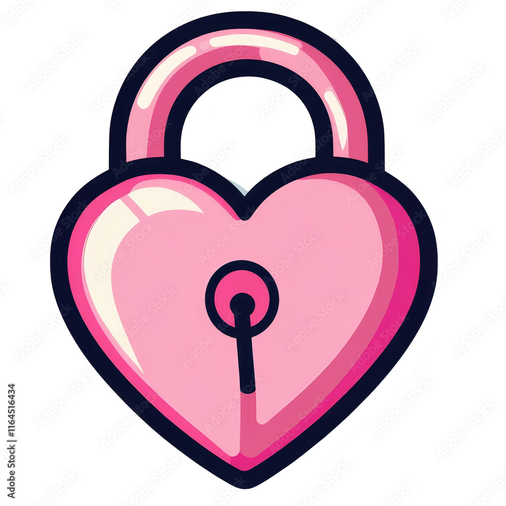 Heart-Shaped Pink Lock with Keyhole on Transparent Background 3 Heart-Shaped Pink Lock with Keyhole on Transparent Background 3