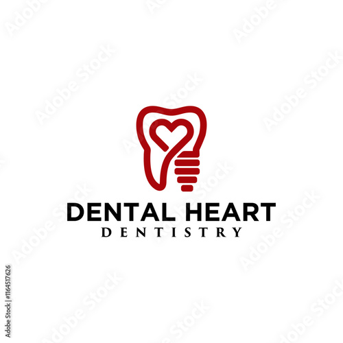creative logo Tooth and heart, dental care logo design inspiration
