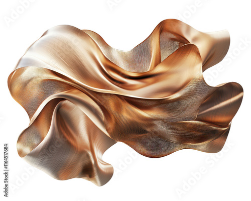 Isolated Abstract Copper Fabric Wave photo