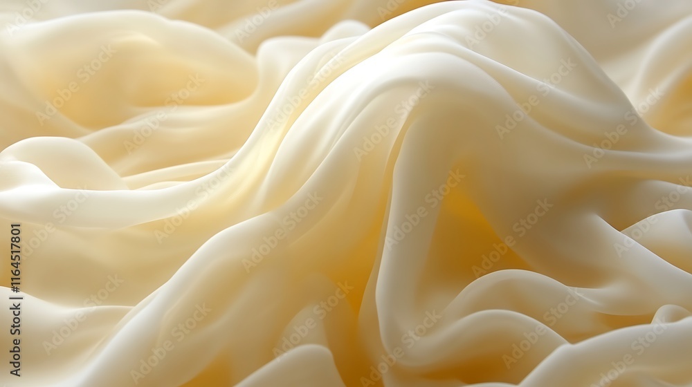 Creamy Beige Fabric Draped in Soft Waves Creamy Beige Fabric Draped in Soft Waves