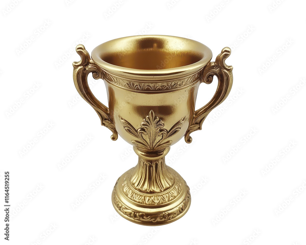 Isolated Golden Trophy with Ornate Design Isolated Golden Trophy with Ornate Design