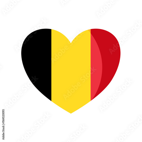 Heart with Belgium flag - vector illustration