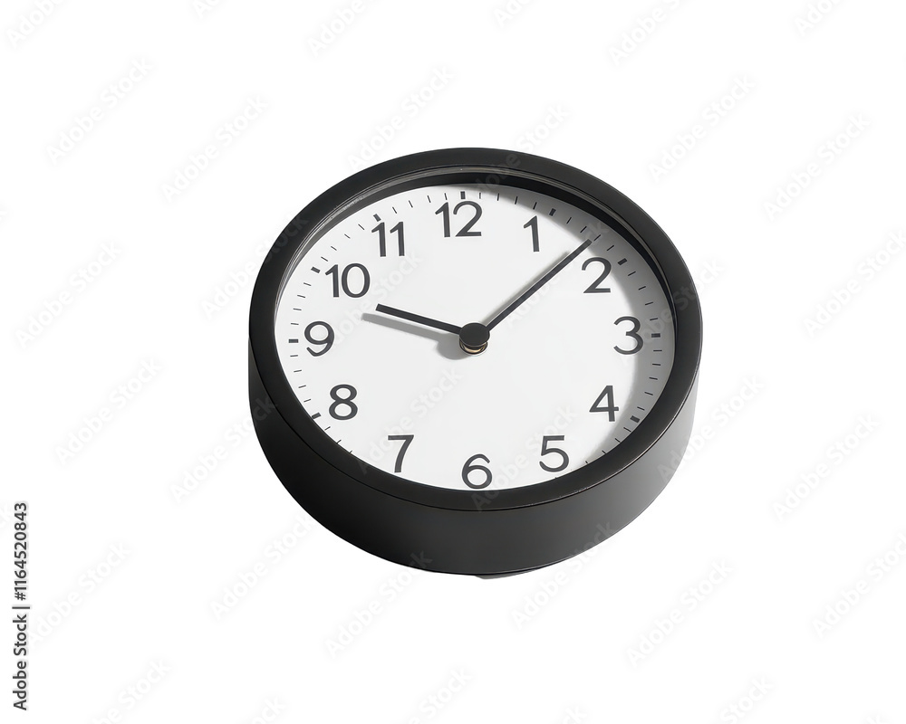 Isolated Round Black Minimalist Clock Isolated Round Black Minimalist Clock