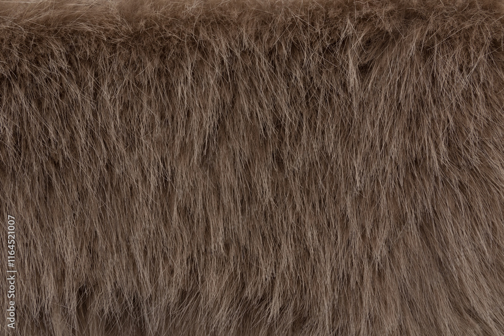 Brown long hairy fur texture background close-up Brown long hairy fur texture background close-up
