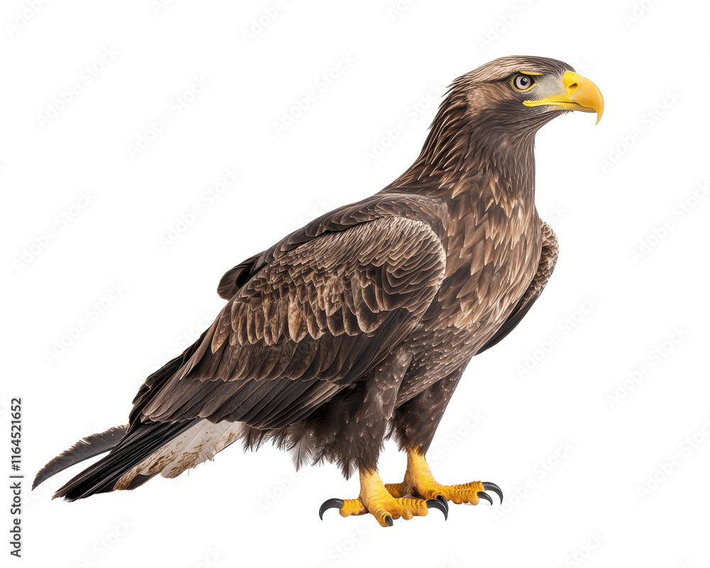 Isolated Standing Bald Eagle Side View Isolated Standing Bald Eagle Side View