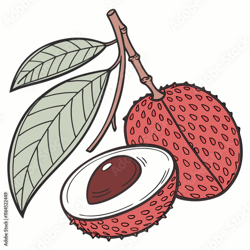 lychee fruit on a white background