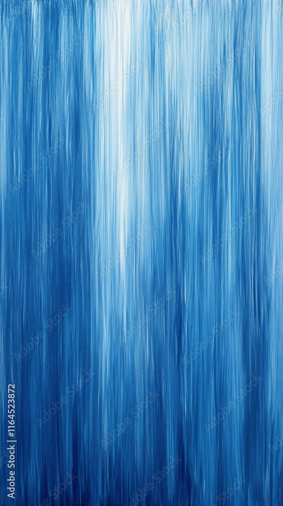 Obraz premium Abstract blue painting with vertical brush strokes creating a calming atmosphere in art display
