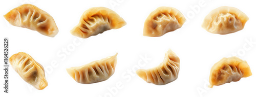 Wallpaper Mural a variety of dumplings arranged in different orientations on a white background. highlighting their unique shapes and textures the focus on the dumplings emphasizes their culinary appeal. making it su Torontodigital.ca