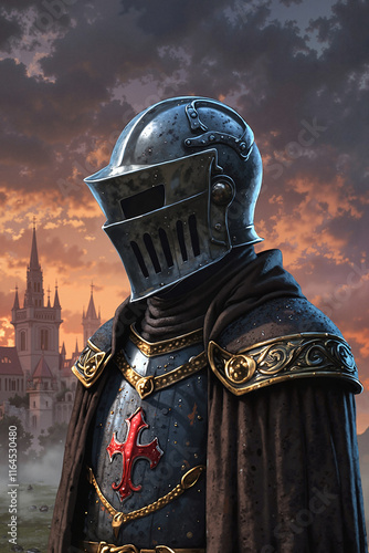 Medieval Knight in Full Plate Armor