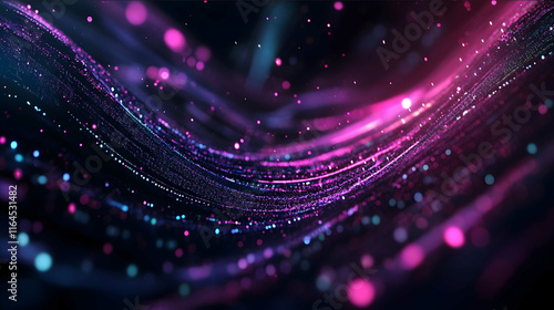 futuristic data traffic on web torqoise and purple color dark background photo