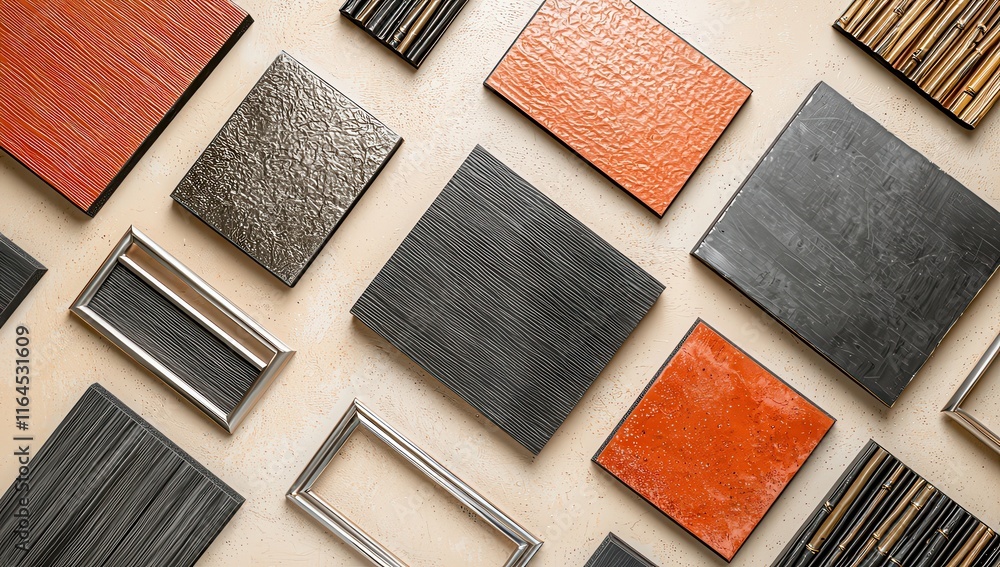 Fototapeta premium A collection of textured terracotta tiles