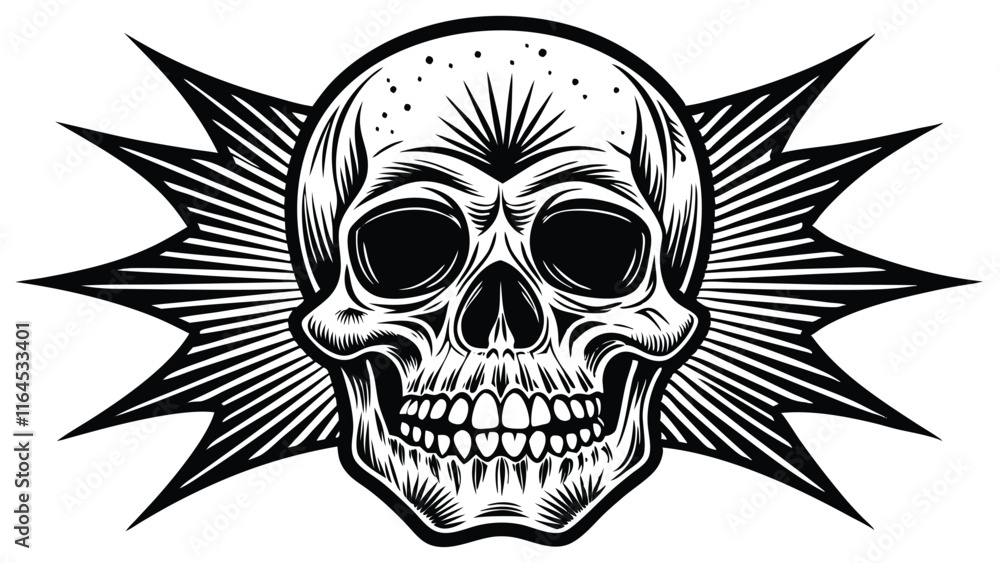 Fototapeta premium Vintage Engraved Skull