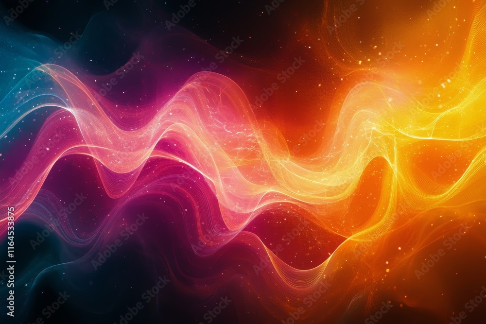 Obraz premium Colorful abstract waves create dynamic patterns on a textured background suitable for modern decor