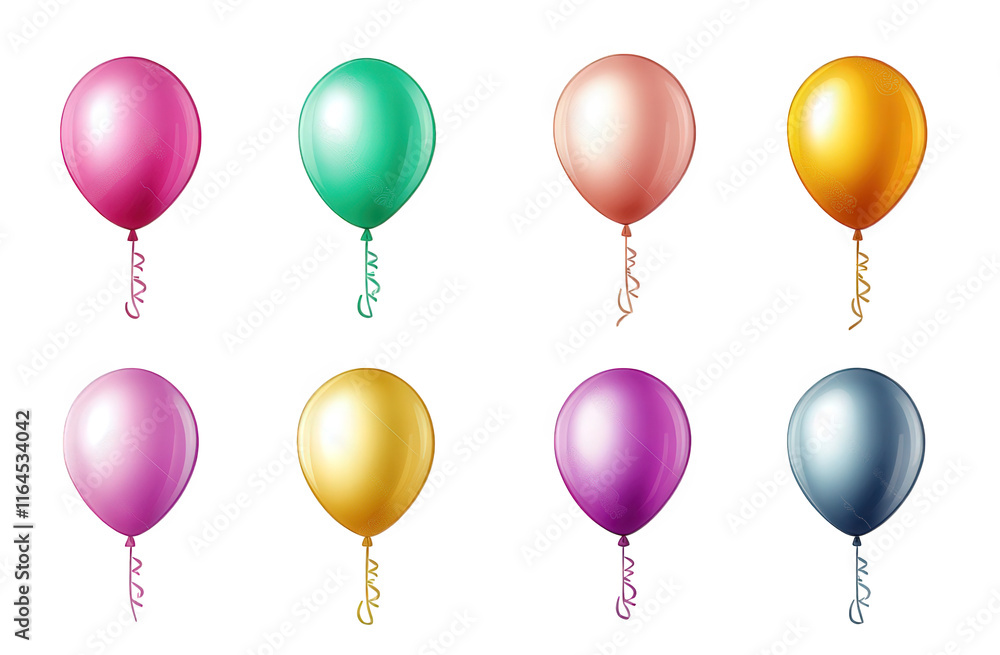 collection of nine colorful balloons arranged in a grid each balloon is a different color. including pink. green. orange. purple. and blue. with shiny surfaces and curled ribbons the design is vibrant collection of nine colorful balloons arranged in a grid each balloon is a different color. including pink. green. orange. purple. and blue. with shiny surfaces and curled ribbons the design is vibrant