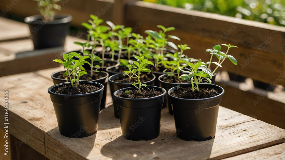 Seedlings in Biodegradable Pots Seedlings in Biodegradable Pots
