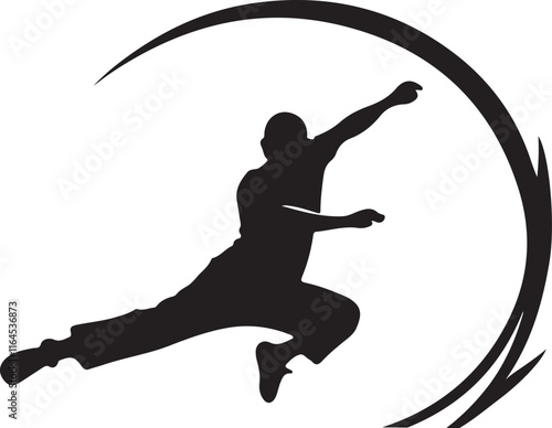 silhouette of a child jumping