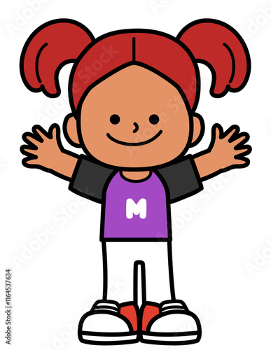 Kid stand and smiling
