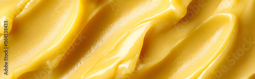 Lemon Curd Surface: A vibrant yellow lemon curd with a smooth, glossy finish