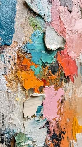 Colorful abstract art with vibrant textures and bold patterns close up