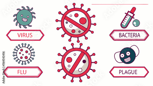 Virus, Bacteria, Flu, and Plague: A Colorful Infographic 
