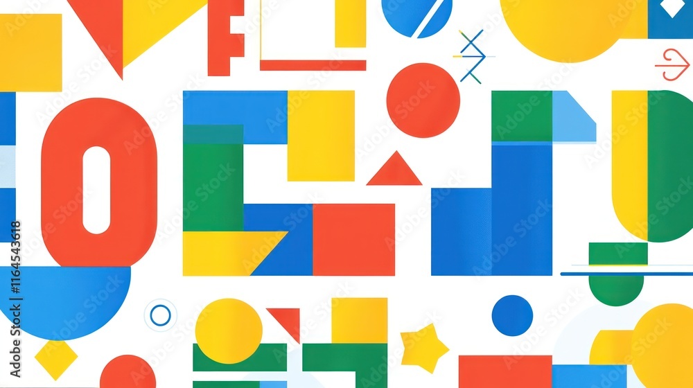Colorful geometric shapes and numbers background. Colorful geometric shapes and numbers background.