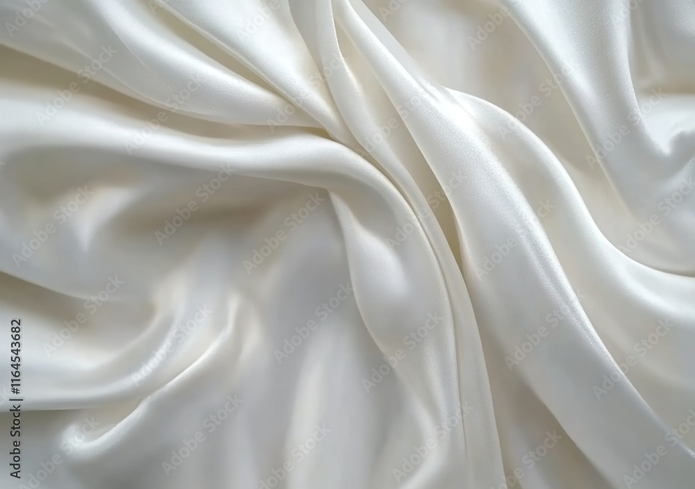 Fototapeta premium White silk satin fabric background, white drapery texture, soft folds, elegant and luxurious background for design use.