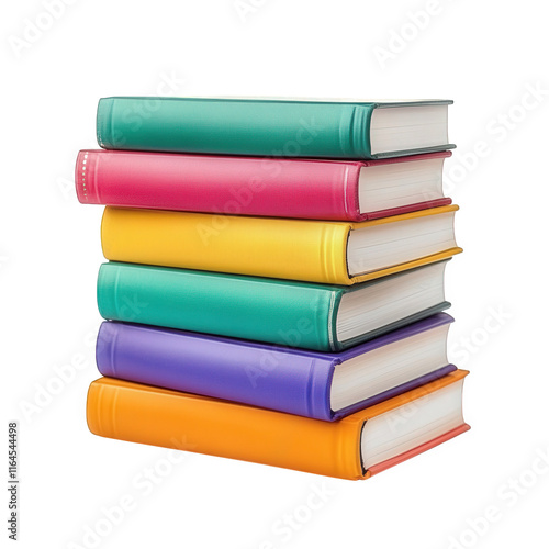 Wallpaper Mural stack of six colorful books arranged neatly. showcasing a variety of vibrant covers in shades of pink. teal. purple. and orange the books appear to be hardcovers. suggesting they are suitable for read Torontodigital.ca