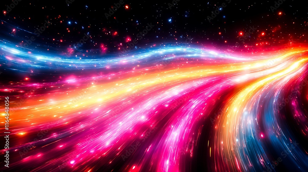 Fototapeta premium Dynamic Neon Light Trails with Vibrant Colors and Motion Effects