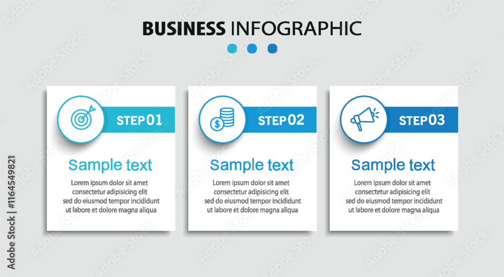 Fototapeta premium Infographic design template with icons and 3 options or steps