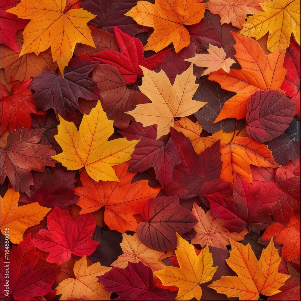 Vibrant Autumn Leaves in Vivid Colors on a Natural Background Vibrant Autumn Leaves in Vivid Colors on a Natural Background