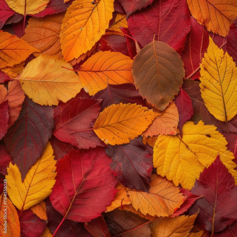 Vibrant Autumn Leaves in Vivid Colors on the Ground Vibrant Autumn Leaves in Vivid Colors on the Ground
